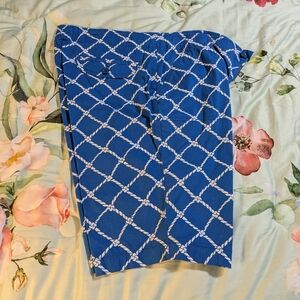 Caribbean Joe Blue Rope-Print Bermuda Shorts